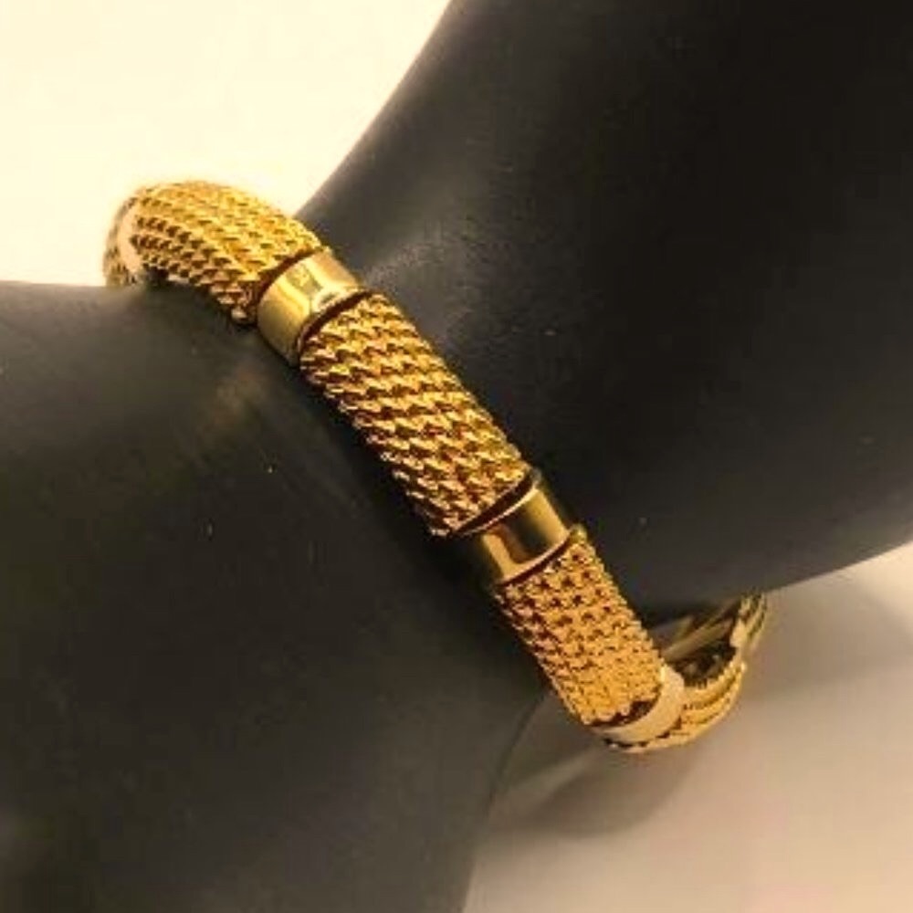Vintage Napier Gold-Tone Hinged Panel Bracelet